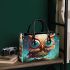 Colorful Owl on Branch Small Handbag