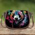 Colorful panda in the style of graffiti saddle bag