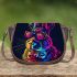 Colorful rabbit with sunglasses and bow tie saddle bag