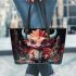 Colorful water creature leather tote bag
