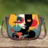 Contemplative cat and flowers Saddle Bags for Women: Perfect Gift for Girlfriend, Wife, Daughter