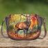 Create an illustration of the majestic deer saddle bag