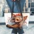 Curious companion leather tote bag