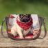 Curious pug with coffee and flowers Saddle Bags for Women: Perfect Gift for Girlfriend, Wife, Daughter