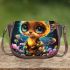 Cute baby bee with flowers 3d saddle bag