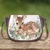 Cute baby deer with flowers saddle bag