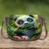 Cute baby panda eating bamboo saddle bag