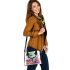 Cute baby turtle surrounded colorful corals and shells shoulder handbag