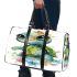 Cute baby turtle with big eyes and colorful flowers 3d travel bag