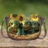 Cute baby turtles with sunflower eyes and big heads saddle bag