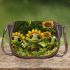 Cute baby turtles with sunflowers on their backs saddle bag