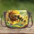 Cute bee on a sunflower 3d saddle bag