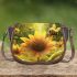 Cute bee sits on the petals of sunflowers 3d saddle bag