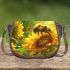 Cute bee sits on the petals of sunflowers 3d saddle bag