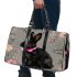 Cute black rabbit with pink collar 3d travel bag