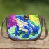 Cute blue and green striped frog saddle bag