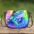 Cute blue and green striped frog saddle bag