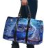 Cute blue owl with big eyes cartoon style 3d travel bag