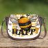 Cute bumblebee with flowers on its wings 3d saddle bag