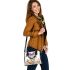 Cute bunny with big eyes and purple bow shoulder handbag