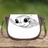 Cute cartoon baby turtle with big eyes swimming in the ocean saddle bag