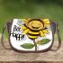 Cute cartoon bee holding a sunflower 3d saddle bag