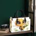 Cute cartoon bee holding flowers small handbag