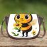 Cute cartoon bee holding flowers 3d saddle bag