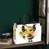 Cute cartoon bee holding flowers small handbag