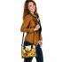 Cute cartoon bee is happily eating honey shoulder handbag