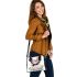 Cute cartoon bunny with big eyes and flowers shoulder handbag