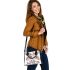 Cute cartoon bunny with big eyes and flowers shoulder handbag