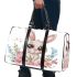 Cute cartoon bunny with big eyes sitting on the flowers 3d travel bag