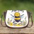 Cute cartoon drawing of a happy bee doing 3d saddle bag
