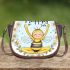 Cute cartoon drawing of a smiling bee 3d saddle bag