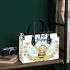 Cute cartoon drawing of a smiling bee small handbag