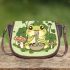 Cute cartoon frog eating ramen saddle bag