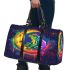 Cute cartoon frog on the moon psychedelic rainbow colors 3d travel bag