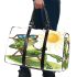 Cute cartoon frog sitting in a lawn chair with big sunglasses on 3d travel bag