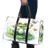 Cute cartoon frog sitting on a lily pad smiling with his legs crossed 3d travel bag