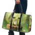 Cute cartoon frog sitting on a tree stump 3d travel bag