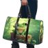 Cute cartoon frog sitting on a tree stump with big eyes 3d travel bag