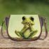 Cute cartoon frog with big eyes and hands saddle bag
