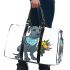 Cute cartoon great dane in a blue bandana holding flowers 3d travel bag