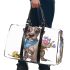 Cute cartoon great dane in a blue bandana holding flowers 3d travel bag