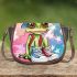 Cute cartoon green frog saddle bag