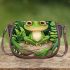 Cute cartoon illustration of a little frog with big eyes saddle bag