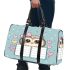 Cute cartoon owl with a pink bow on its head 3d travel bag