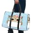Cute cartoon owl with a pink bow on its head 3d travel bag
