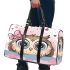 Cute cartoon owl with a pink bow on its head 3d travel bag